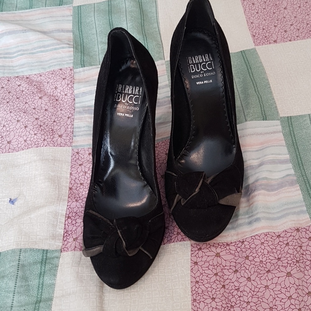 Black suede italian shoes